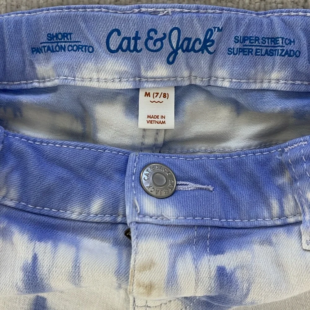 Cat & Jack Jean Shorts Purple/White Size M (7-8) - Picture 3 of 6